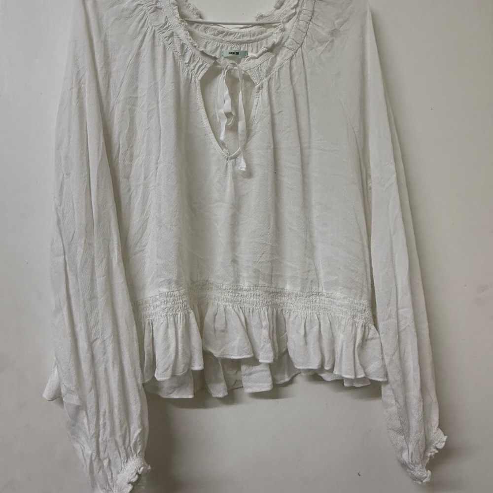 Kimchi Blue White Ruffled Blouse